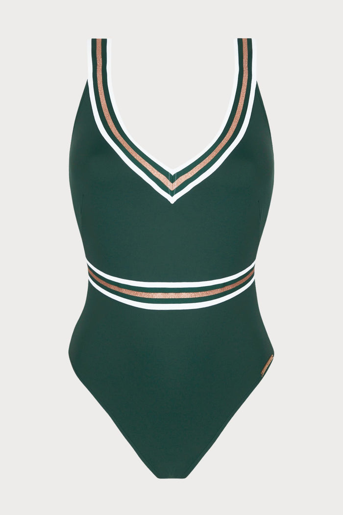 Energie Nautique Green Crossed Back Swimsuit