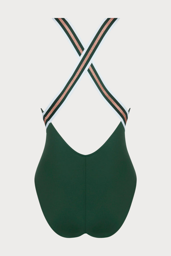 Energie Nautique Green Crossed Back Swimsuit