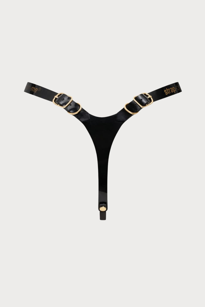 Fabulous Glossy Black Leatherette Harness