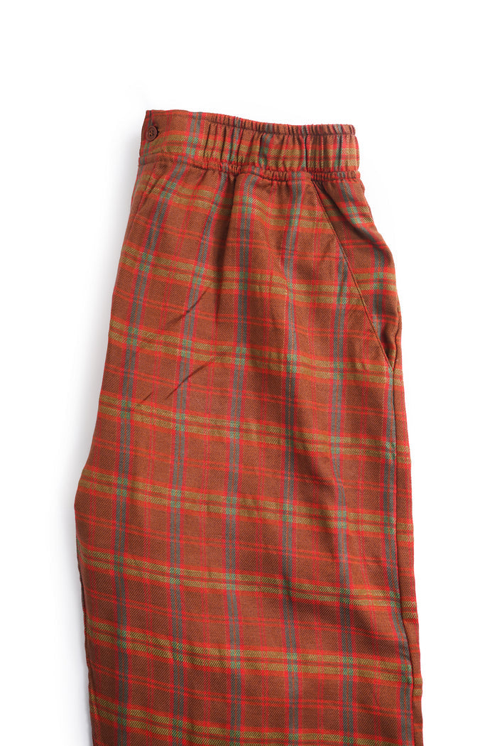 FLALLYN MUSTARD CHECK COMFIRT TROUSER FOR MENS