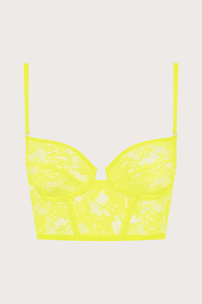 Flashback Lace Bustier Yellow