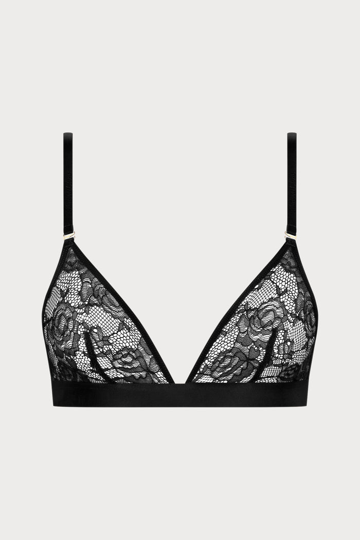 Flashback Lace Triangle Bra Black