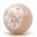 Flower Agate Sphere White Clouds Crystal Ball