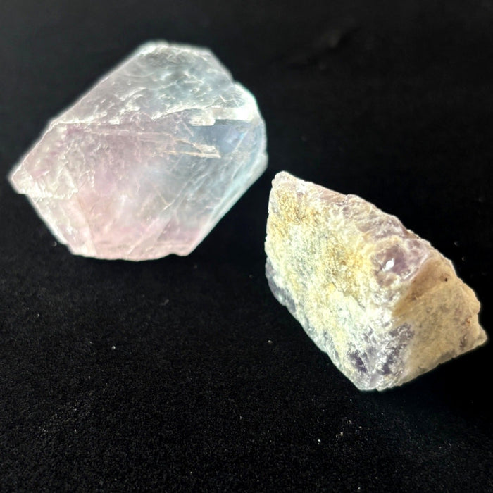 Fluorite Raw Stone Lot Purple Blue Crystal Set UV Glow