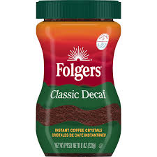 FOLGERS CLASSIC DECAF INSTANT COFFEE CRYSTALS 8 OZ