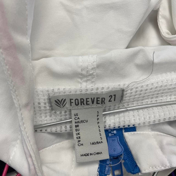 Forever 21 white windbreaker jacket
