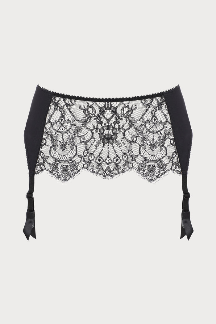 French Connection Suspender Belt in Black, Size S (UK 8)