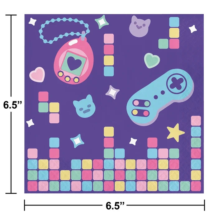 Girl Gamer Birthday Large Napkins