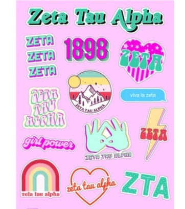 Girl Power Stickers - Zeta Tau Alpha