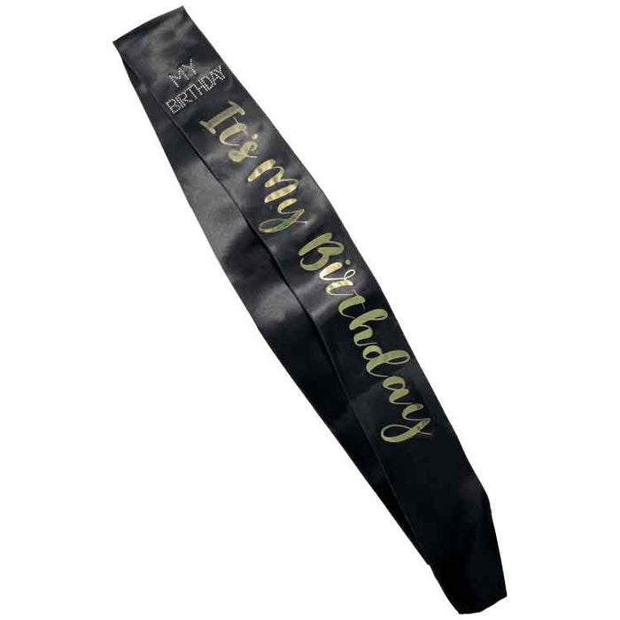 Gold It's My Birthday Birthday Sash