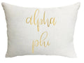 Gold Script Pillow - Alpha Phi
