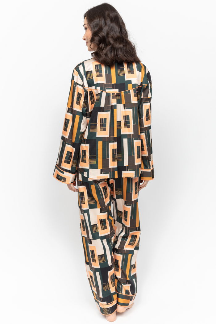 Fable & Eve Hackney Tile Print Pyjama Set Black