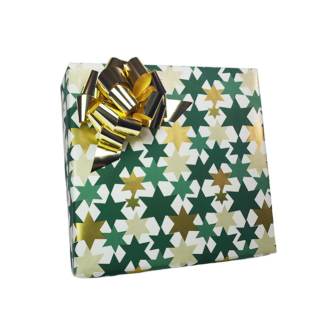 Half Ream - Green & Gold Stars - 24’’ x 417’ - GW-H208996