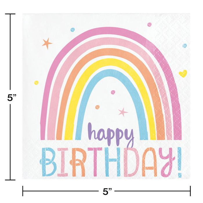 Happy Rainbow Birthday Napkins