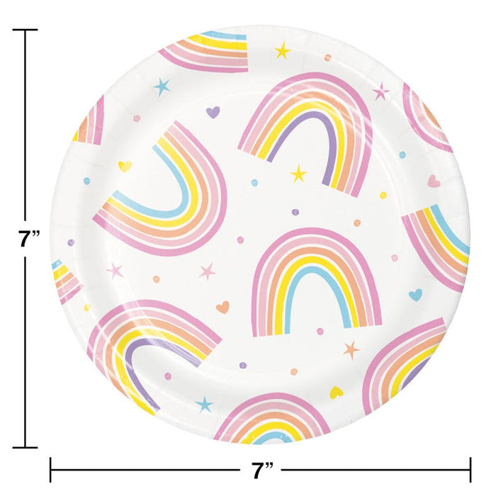 Happy Rainbow Dessert Plates