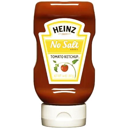 HEINZ KETCHUP NO SALT, 14 OZ