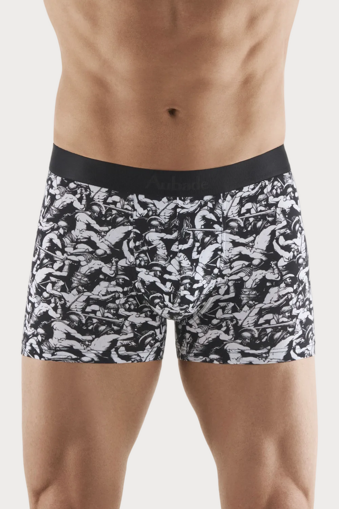 Aubade Organic Cotton Black & White Men's Gladiator Pattern Boxers
