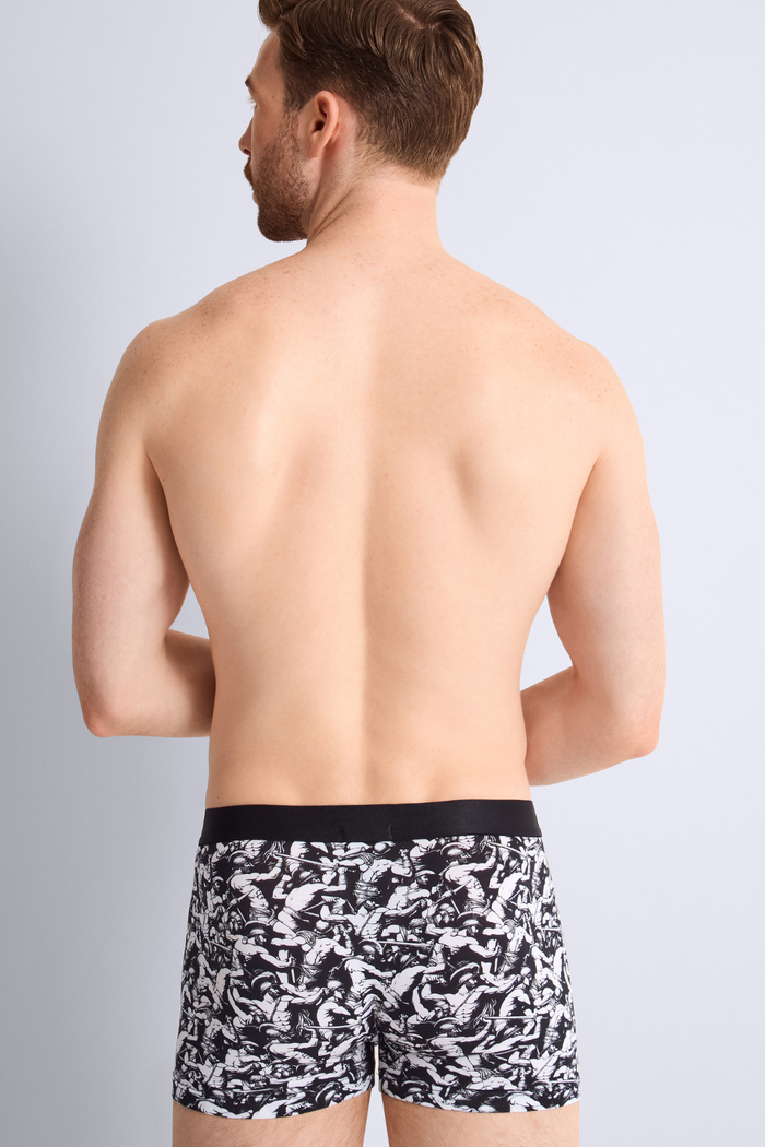 Aubade Organic Cotton Black & White Men's Gladiator Pattern Boxers