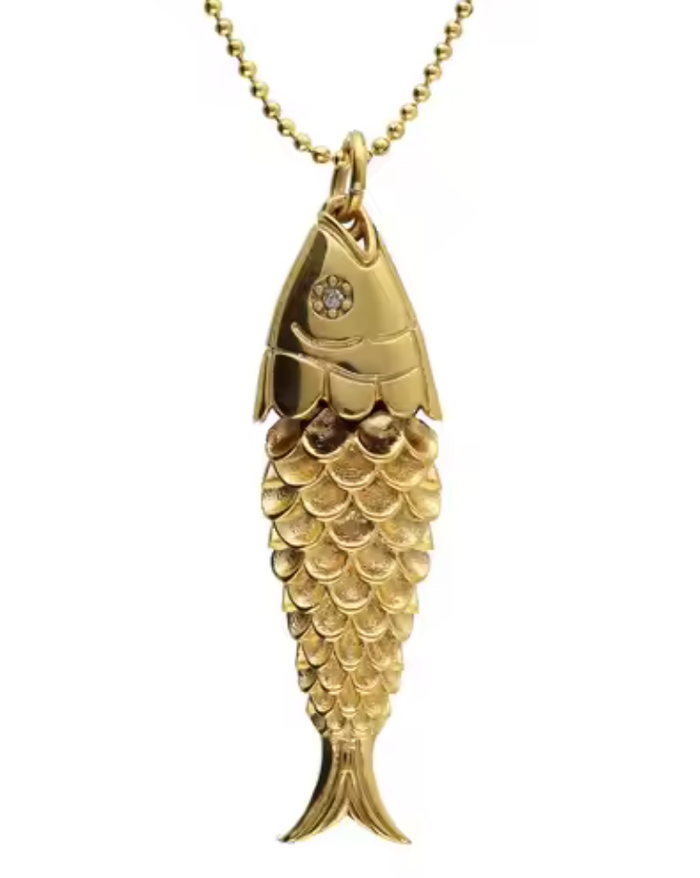 HoopLa - The Big Catch- Lucky Fish Pendant Necklace