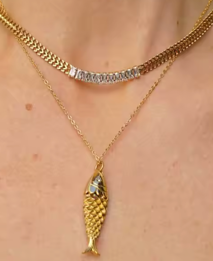 HoopLa - The Big Catch- Lucky Fish Pendant Necklace