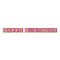 Hot Pink & Gold Tissue Fringed Birthday Banner