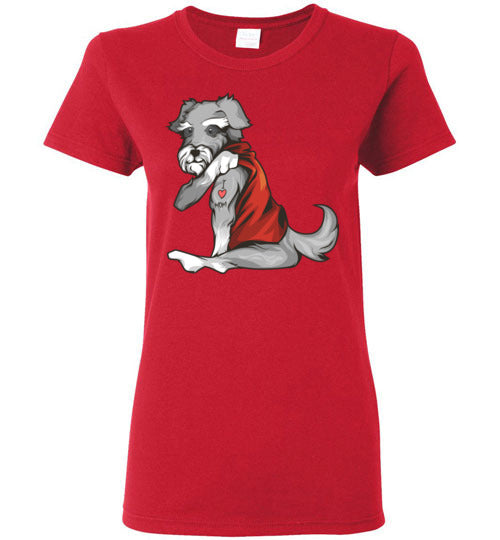 I love Mom Tattoo Schnauzer T-Shirt