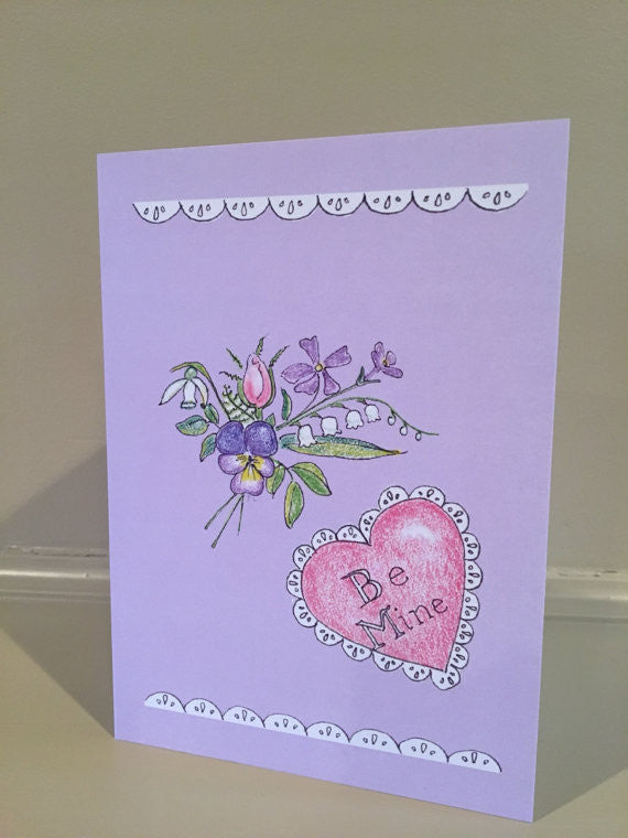 Ibis Hand Drawn Blank Notecard - Be Mine.