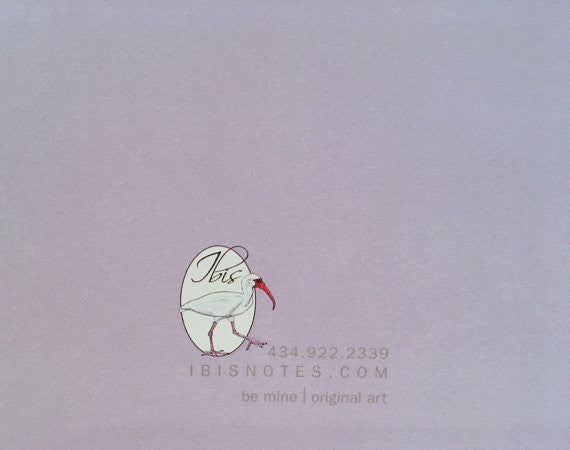Ibis Hand Drawn Blank Notecard - Be Mine.