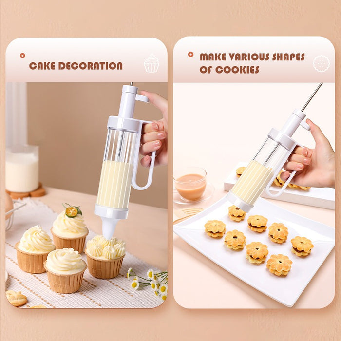 Icing Gun With Multiple Flower Extrusion Nozzles Set