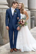 Ike Behar Indigo Blue Ultra Slim Fit Tuxedo