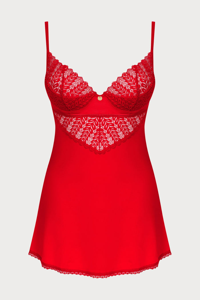 Obsessive Ingridia Chemise & Thong Set Red