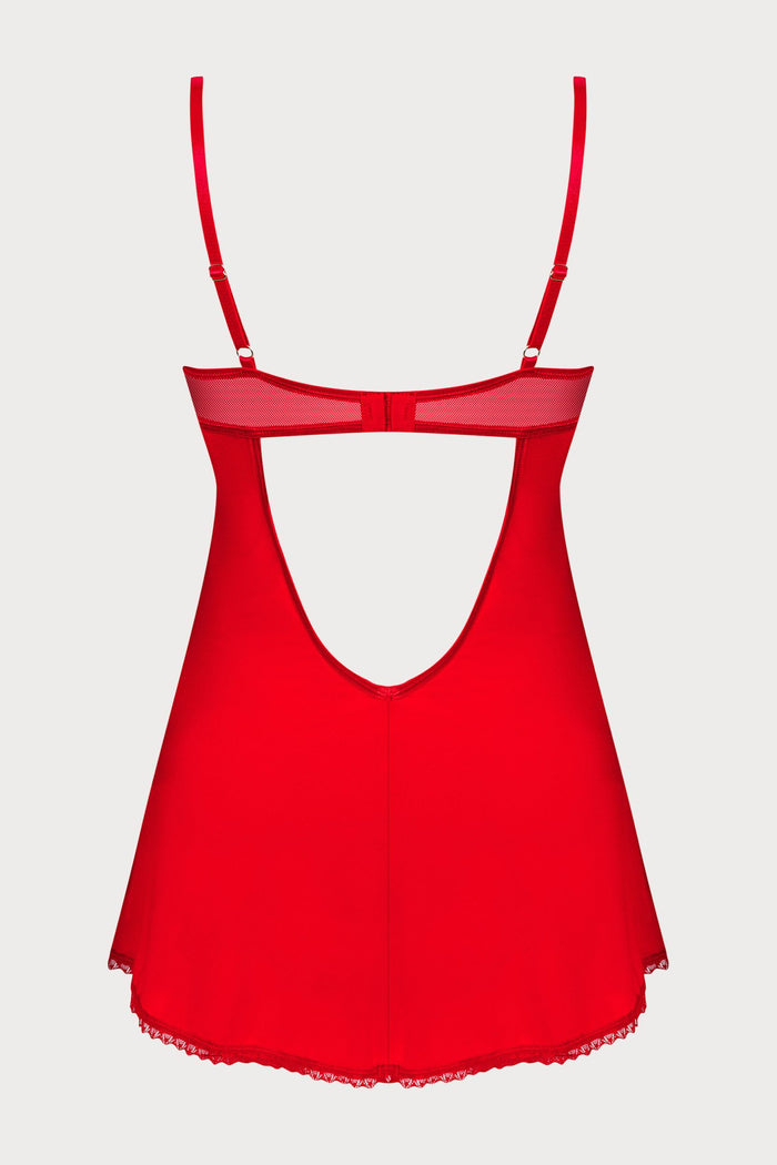 Obsessive Ingridia Chemise & Thong Set Red