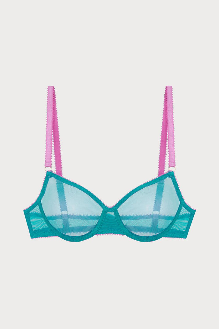 Jean Tulle Underwire Bra in Bright Green