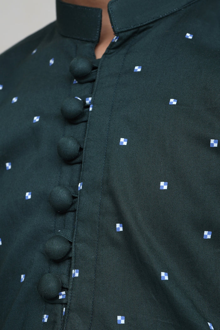 KID'S GREEN COTTON KURTA
