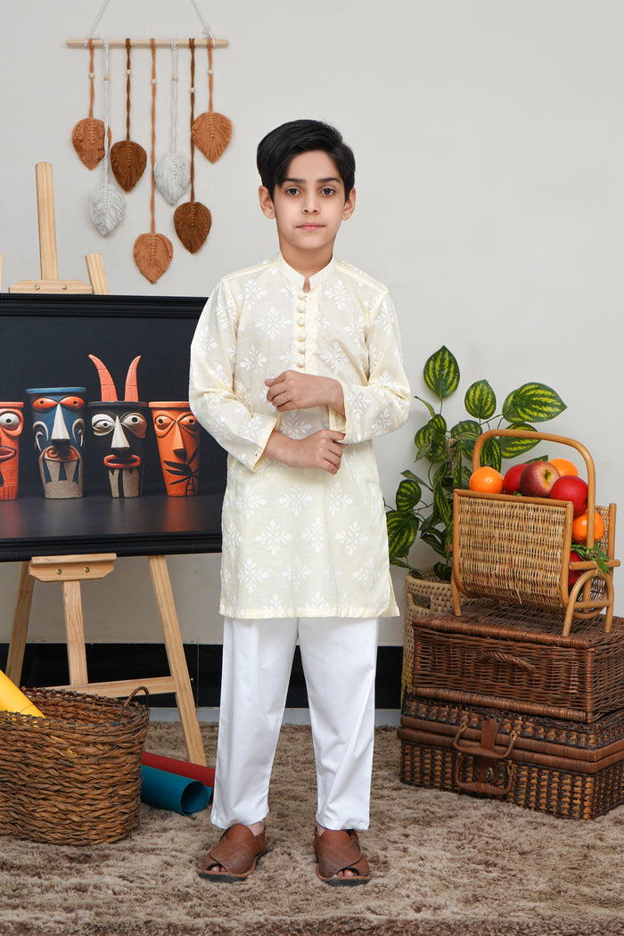 KID'S PALE PRINTED KURTA