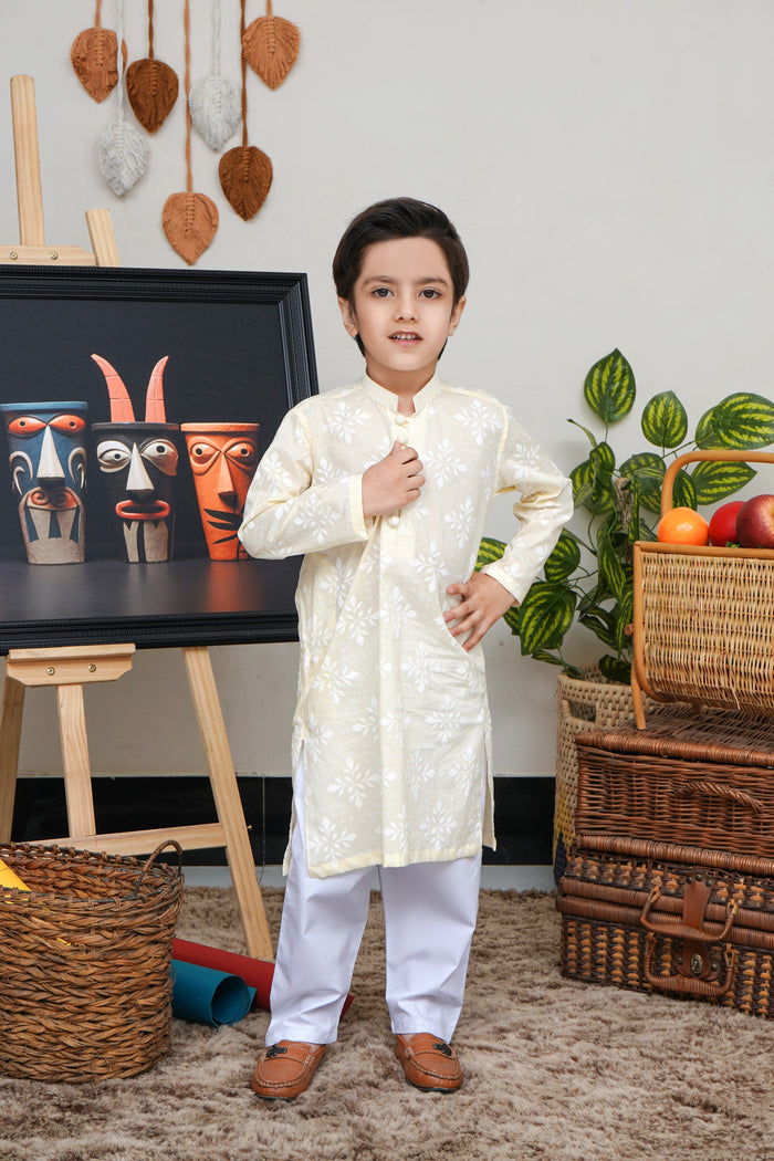 KID'S PALE PRINTED KURTA