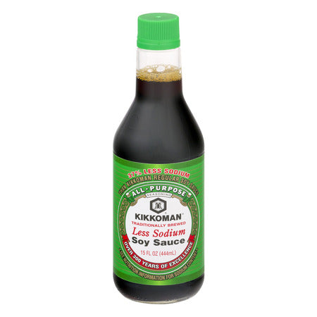 KIKKOMAN LESS SODIUM SOY SAUCE 15 OZ