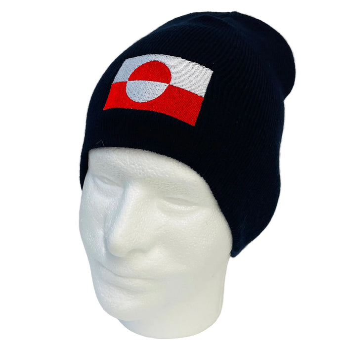 Knit beanie hat - Greenland flag