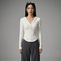 Top à capuche en maille blanc cassé - K-fashion décontractée - Taille S