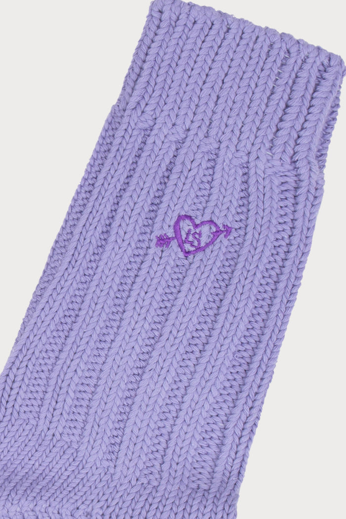 Knitted Ribbed Socks Purple