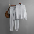 Korean Knitted High-Neck Set