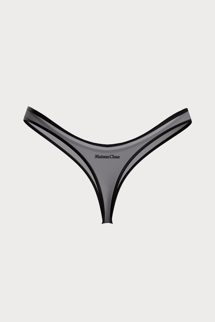 La Parisienne Grey High Hips Thong