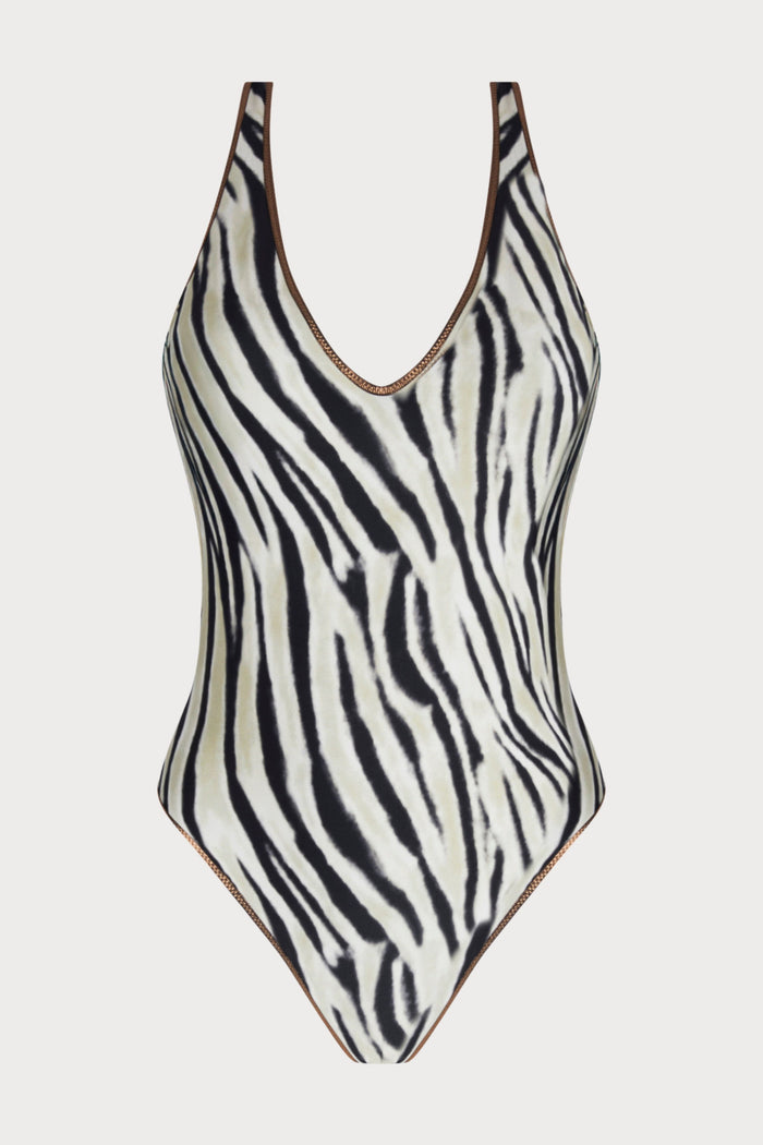 La Tigre Blanc Seduction V Neck Swimsuit