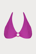 La ZigZag Purple Triangle Bikini Top