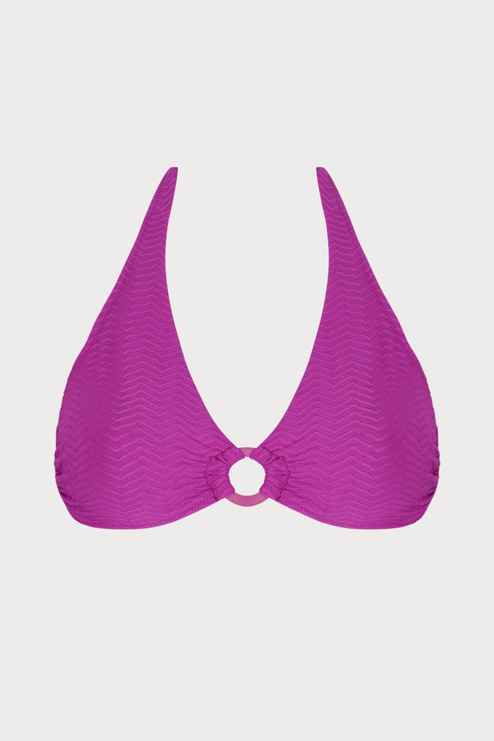 La ZigZag Purple Triangle Bikini Top
