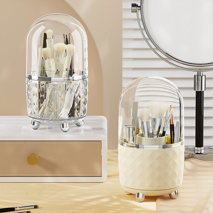 Large Capacity Rotating Makeup Brush Holder Box