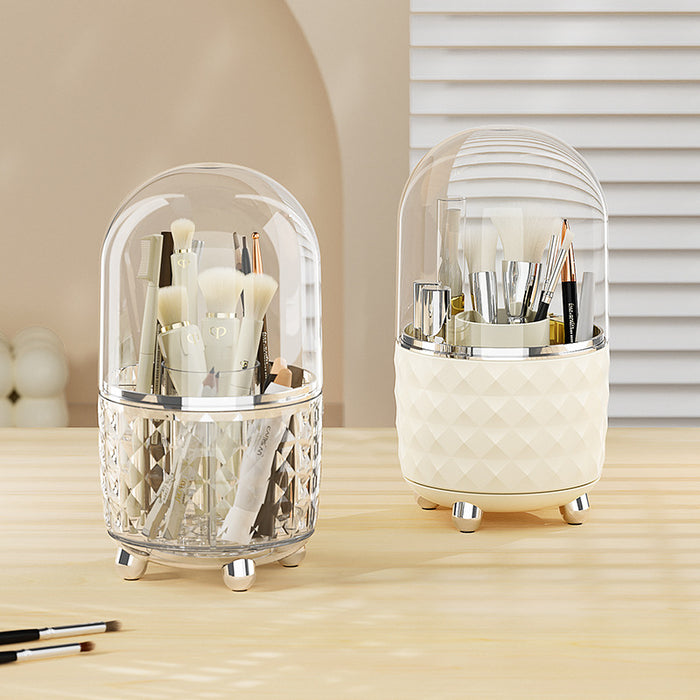 Large Capacity Rotating Makeup Brush Holder Box