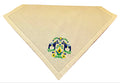 Large Square Napkin Embroidered Blue Dala Horse & Flowers on Cream