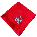 Large Square Napkin Embroidered Heart Basket