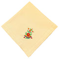 Large Square Napkin Embroidered Kurbits Flower on Cream